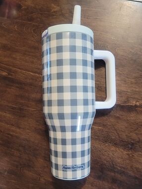 Checkered Insulated 40oz. Tumbler with 2 Handles